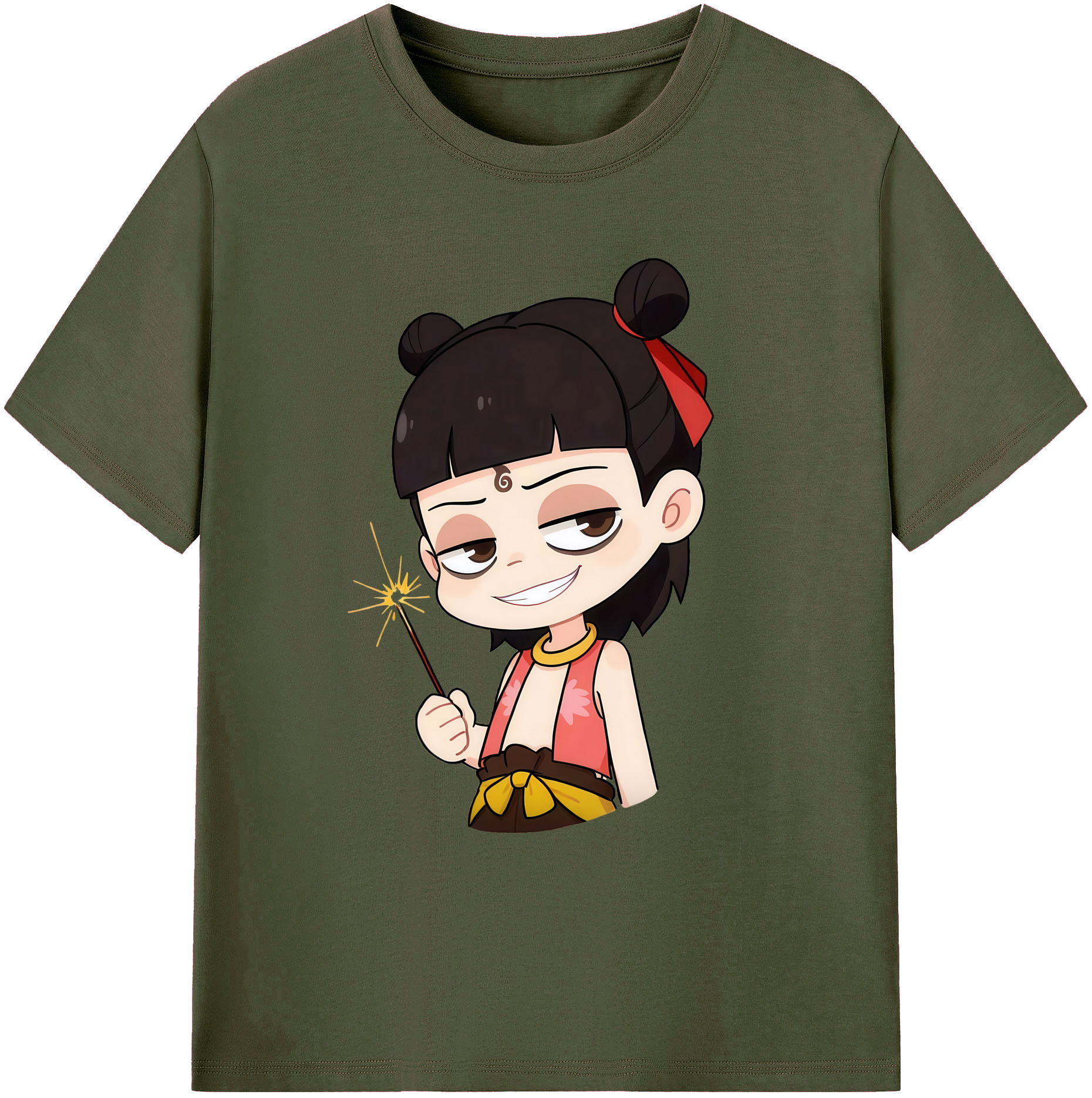 （画像用） Ne Zha 2 ナタ 魔童の大暴れ 綿100％ メンズ半袖Tシャツ｜肌触りやわらか＆通気性